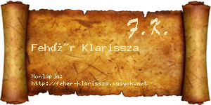 Fehér Klarissza névjegykártya