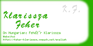 klarissza feher business card